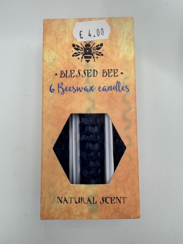 BLESSED BEE CANDLES – BLUE BLESSED BEESWAX CANDLES