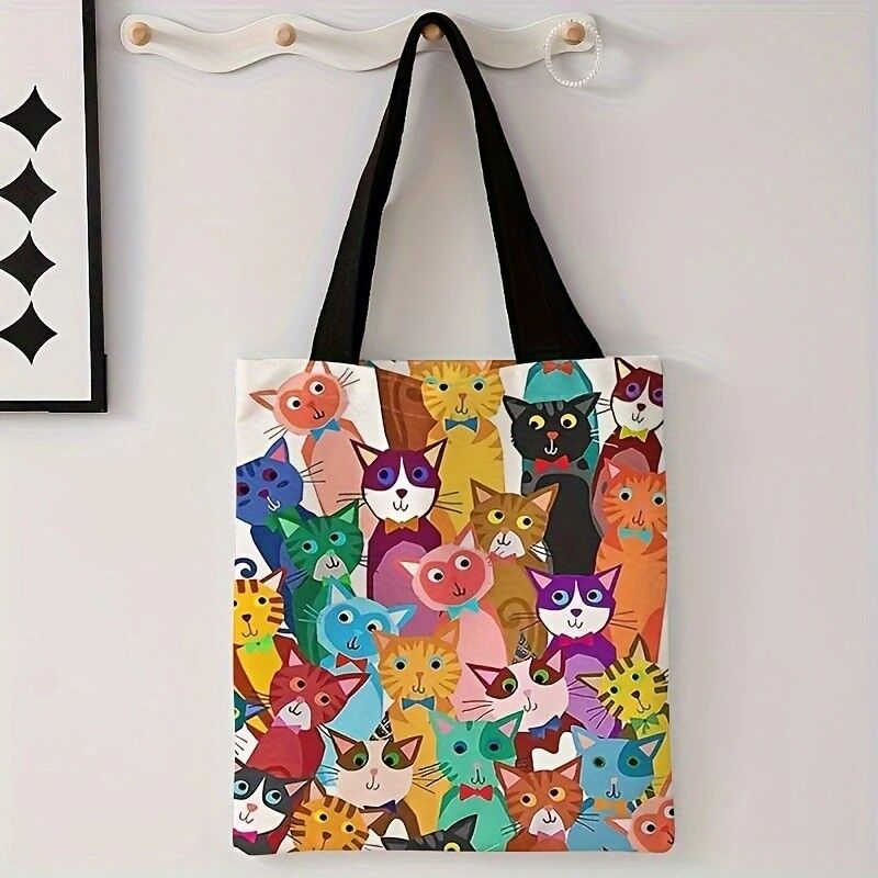 colourful tote bag – cats colourful cats tote bag
