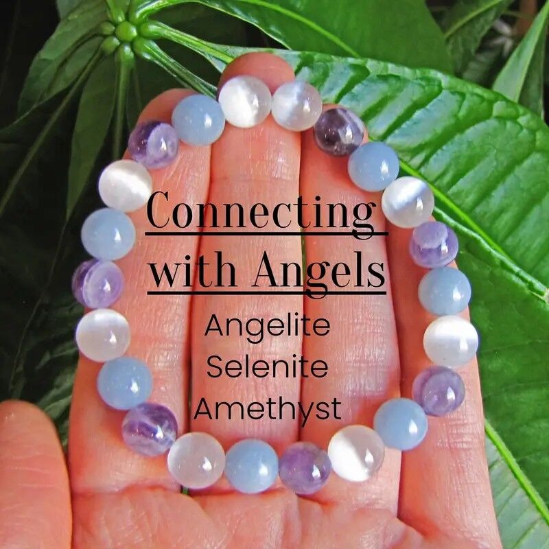 angelite and amethyst bracelet main angelite bracelet