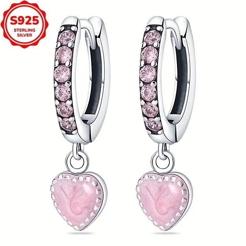 pink heart earrings 1 pink earrings