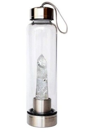 clear quartz drinking bottle