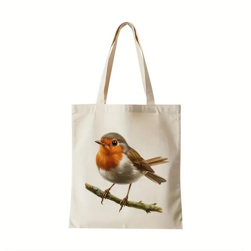 ROBIN CANVAS TOTE BAG MAIN RED ROBIN TOTE BAGS