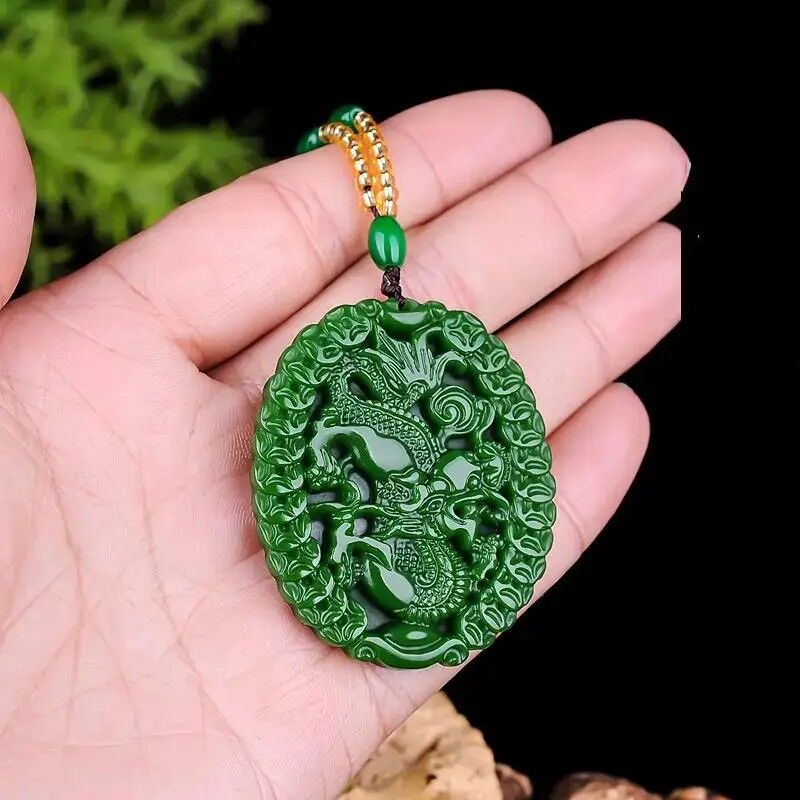 GREEN JADE NECKLACE green jade dragon pendant necklace