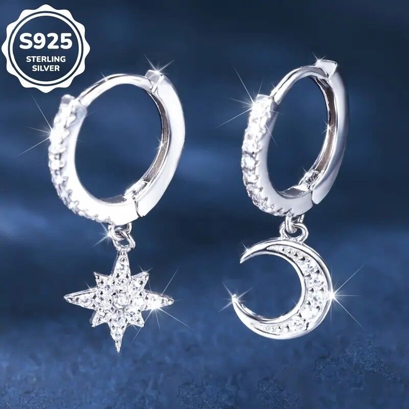 SILVER STAR MOON EARRINGS MAIN SILVER EARRINGS