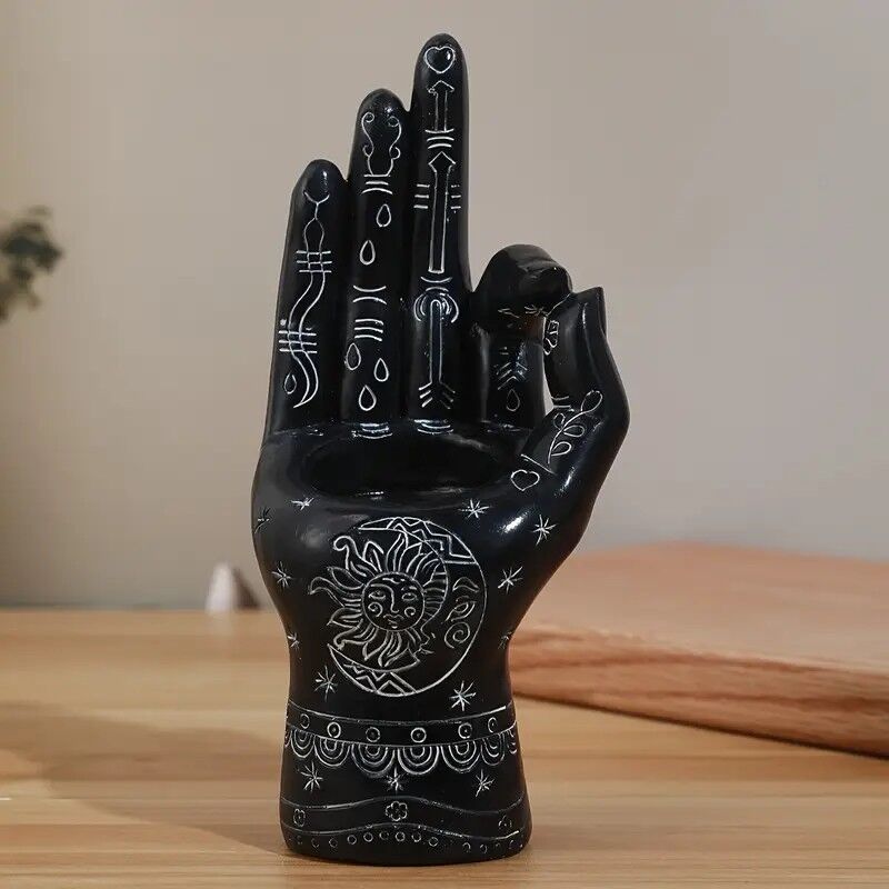 hand incense holder BLACK PALM INCENSE HOLDER