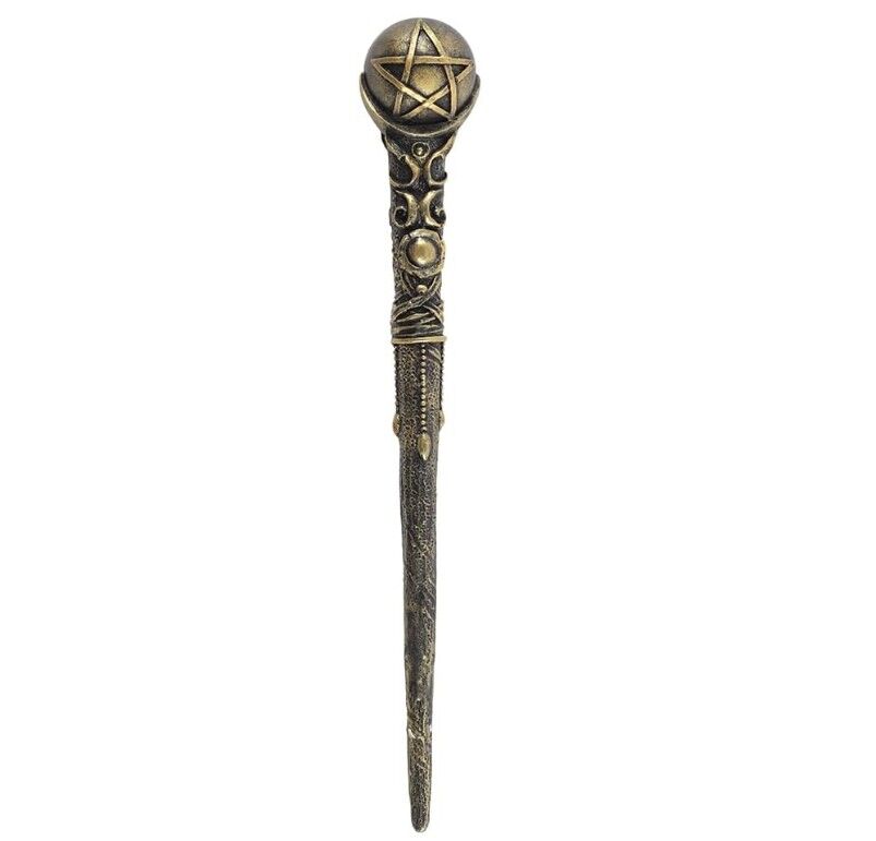 gold wand with pentagram