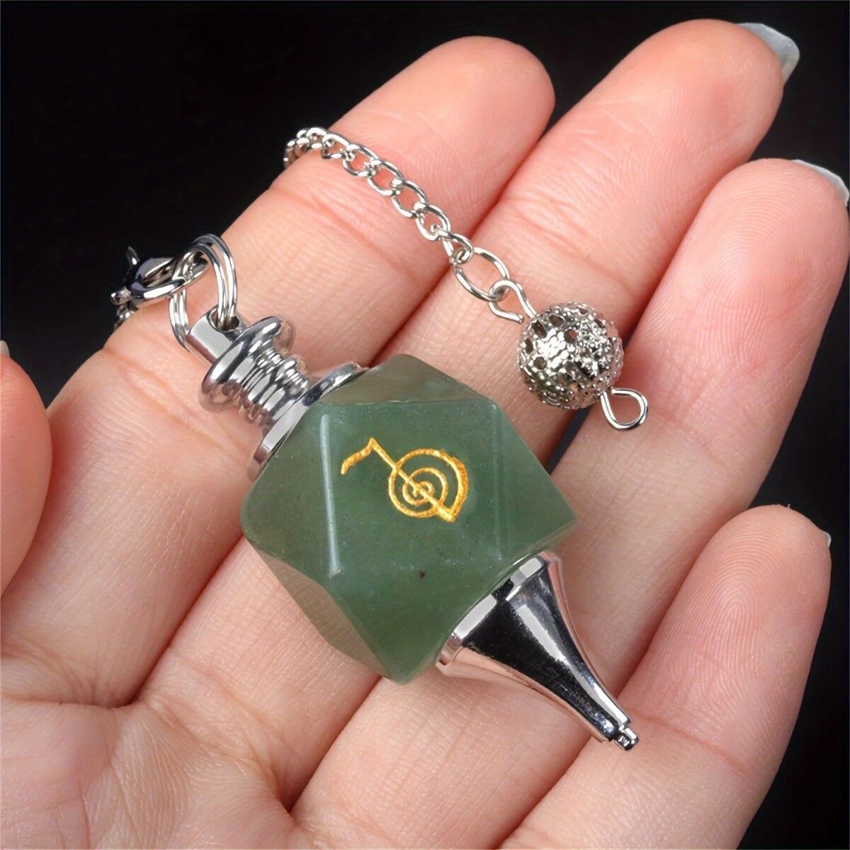 green jade crystal pendulum