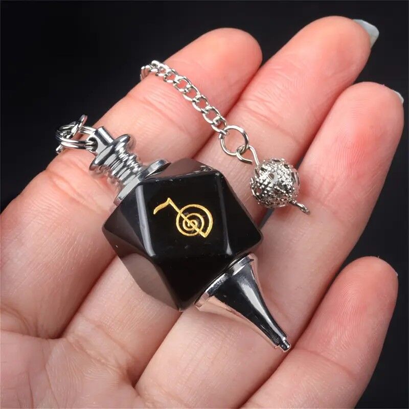 obsidian crystal pendulum
